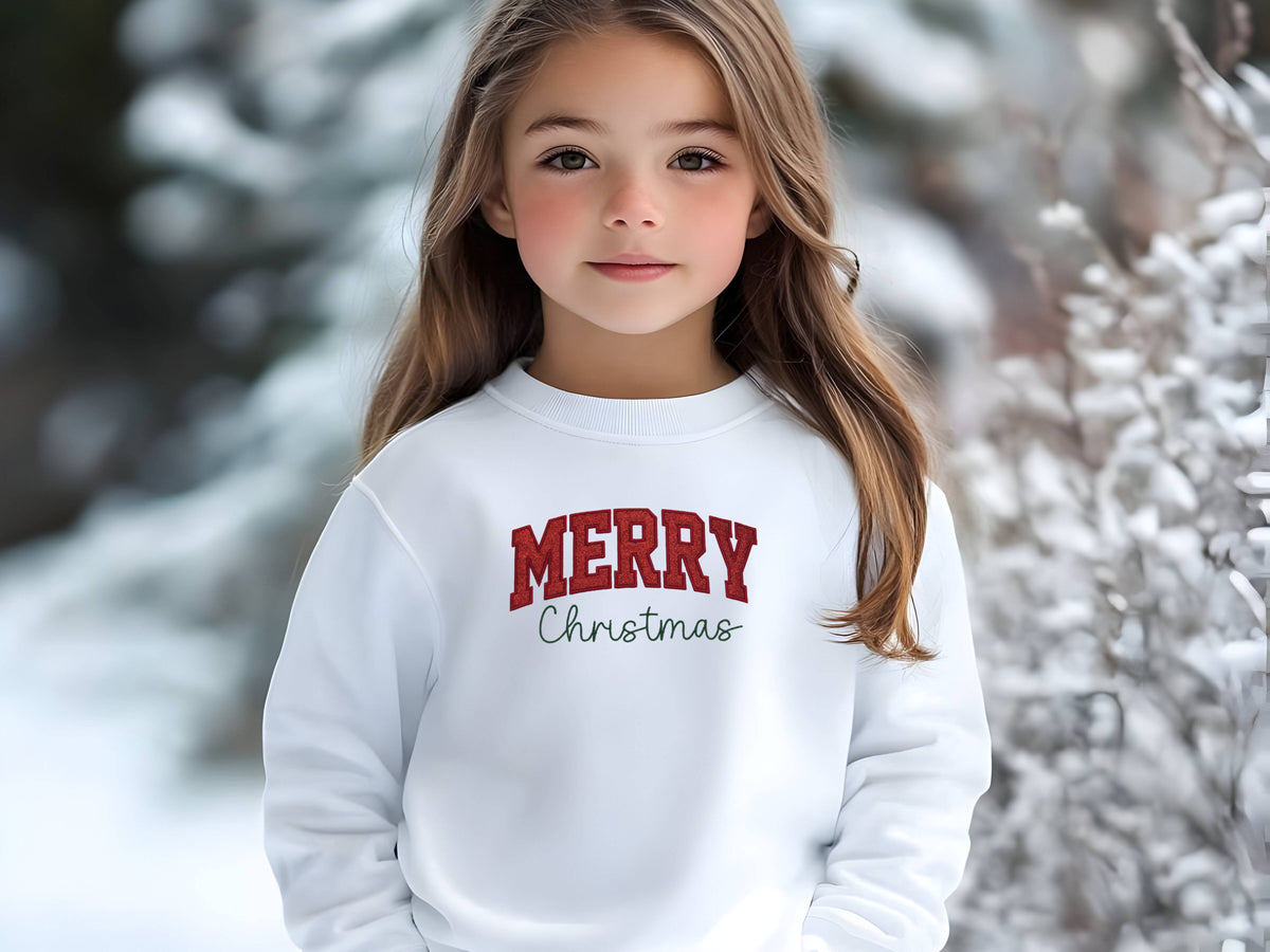 Merry Christmas Kids Crewneck Sweatshirt