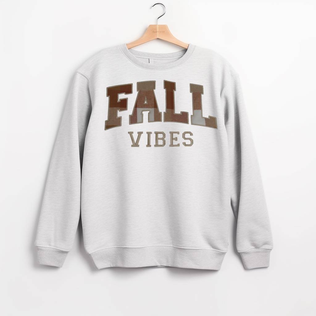 Fall Vibes Crewneck Embroidered Sweatshirt