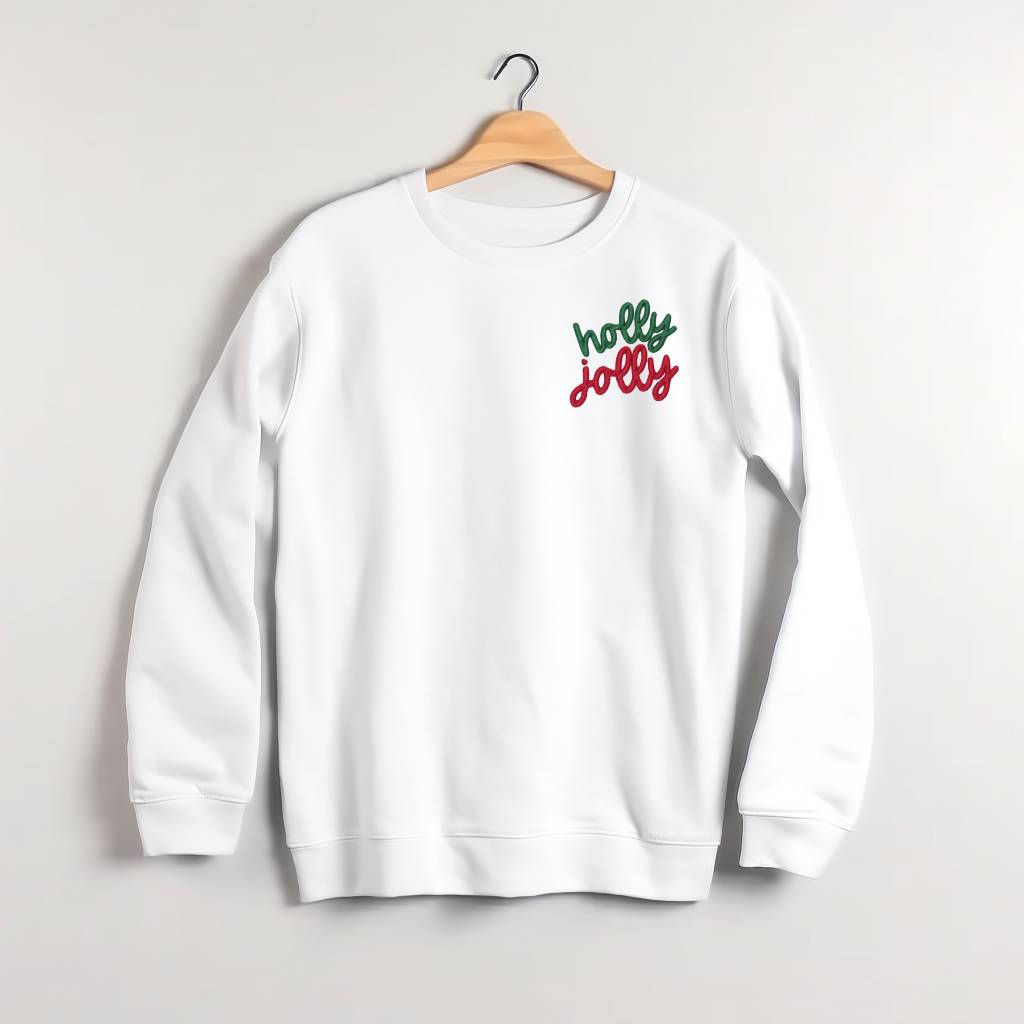 Holly Jolly Crewneck Embroidered Sweatshirt