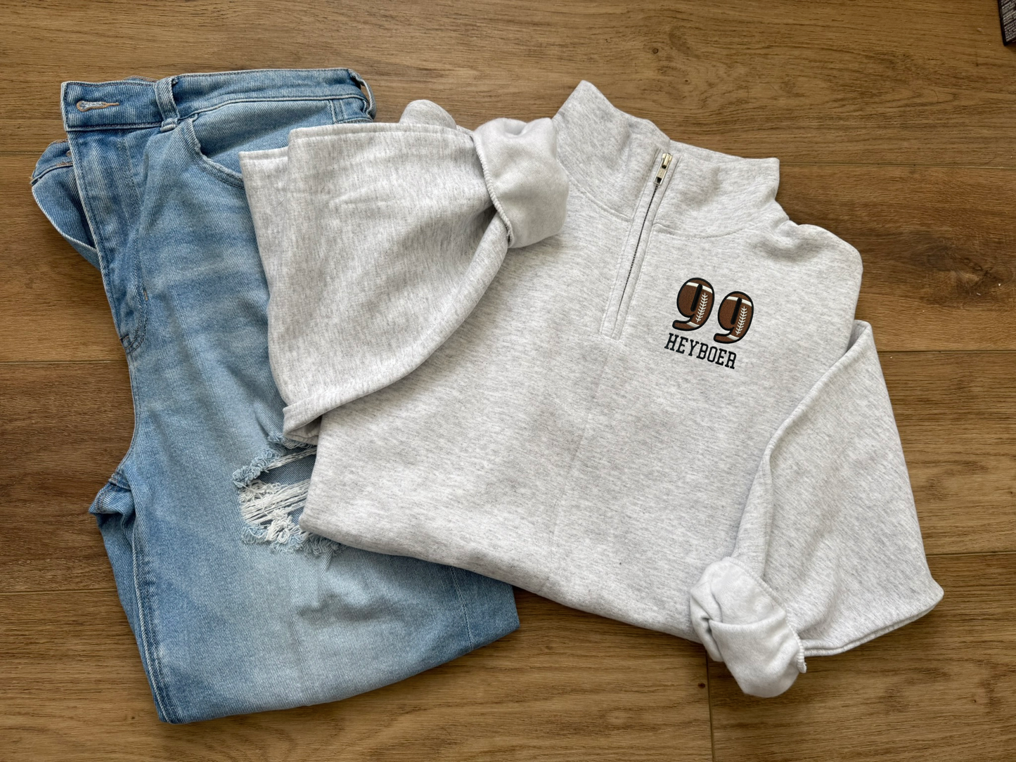 Personalized Football Number Quarter Zips